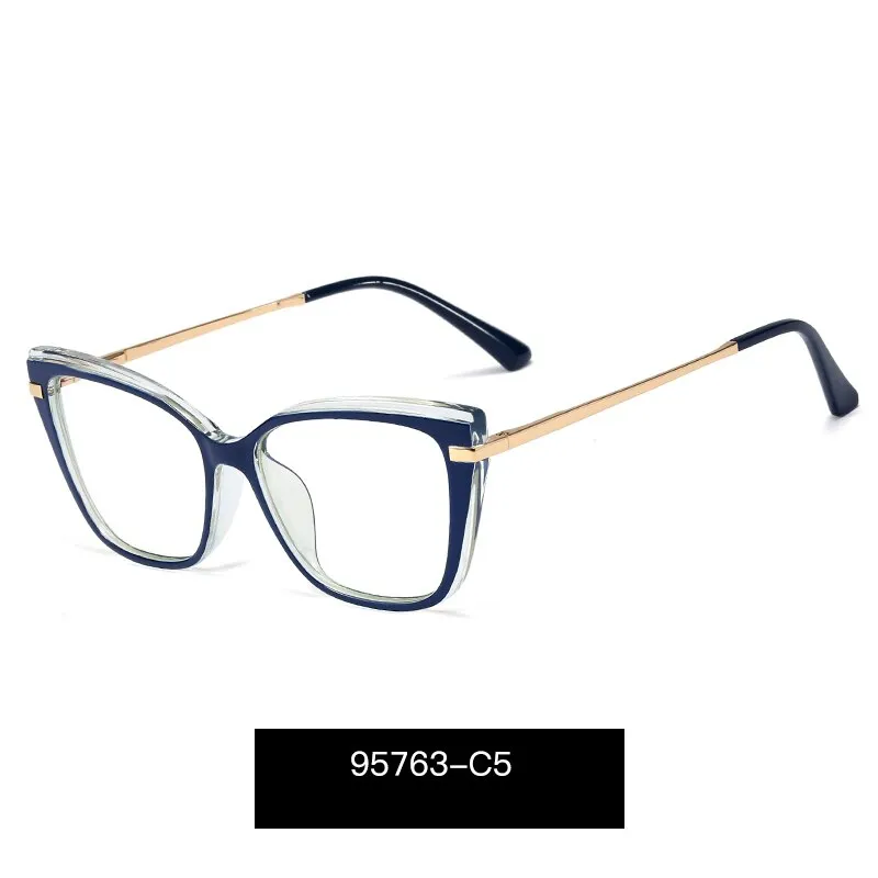 Hotony Women's Full Rim Square TR 90 Alloy Frame Eyeglasses 95763