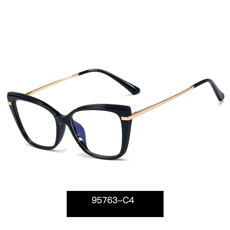Hotony Women's Full Rim Square TR 90 Alloy Frame Eyeglasses 95763