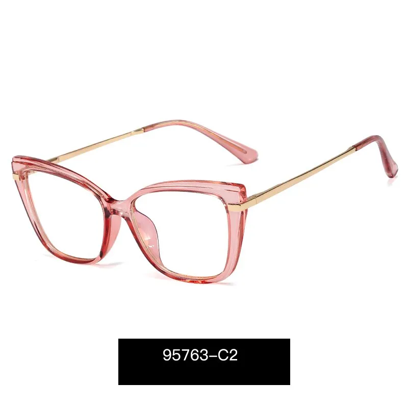 Hotony Women's Full Rim Square TR 90 Alloy Frame Eyeglasses 95763