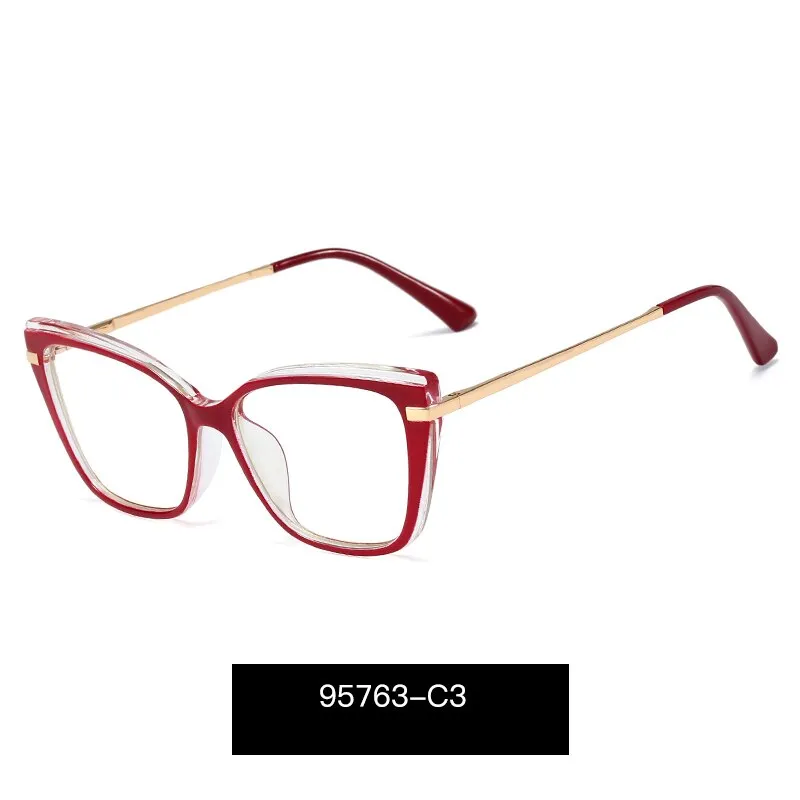 Hotony Women's Full Rim Square TR 90 Alloy Frame Eyeglasses 95763