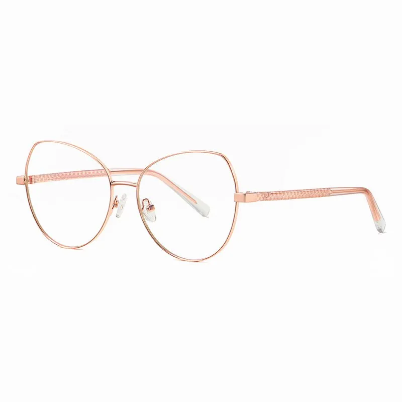 Hotony Women's Full Rim TR 90 Resin Alloy Round Frame Eyeglasses 3001