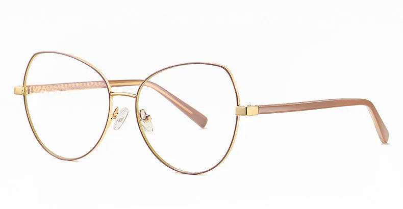 Hotony Women's Full Rim TR 90 Resin Alloy Round Frame Eyeglasses 3001