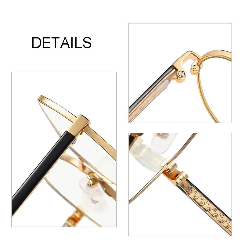 Hotony Women's Full Rim TR 90 Resin Alloy Round Frame Eyeglasses 3001
