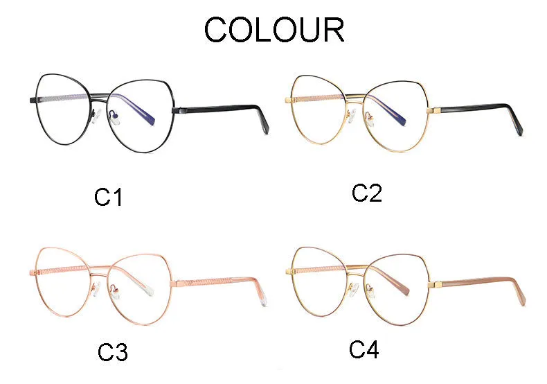 Hotony Women's Full Rim TR 90 Resin Alloy Round Frame Eyeglasses 3001