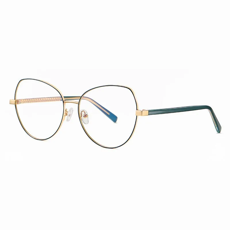 Hotony Women's Full Rim TR 90 Resin Alloy Round Frame Eyeglasses 3001