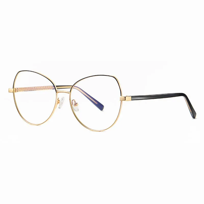 Hotony Women's Full Rim TR 90 Resin Alloy Round Frame Eyeglasses 3001