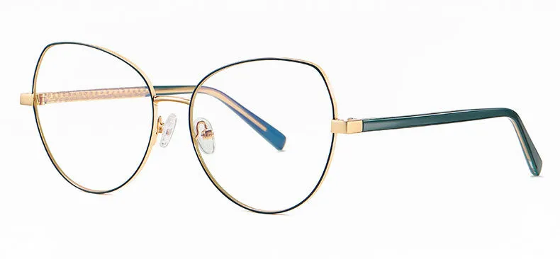Hotony Women's Full Rim TR 90 Resin Alloy Round Frame Eyeglasses 3001