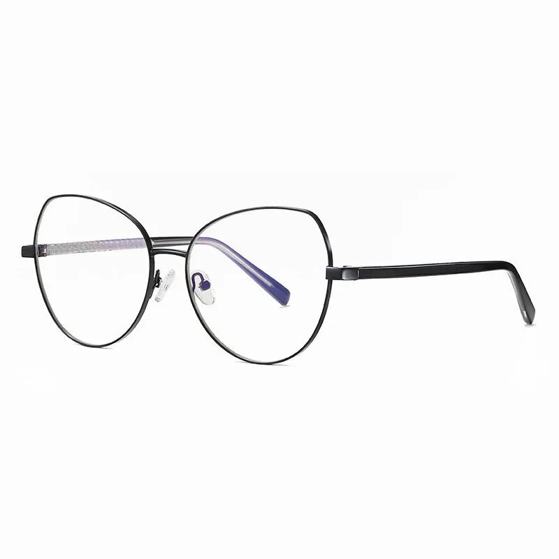 Hotony Women's Full Rim TR 90 Resin Alloy Round Frame Eyeglasses 3001