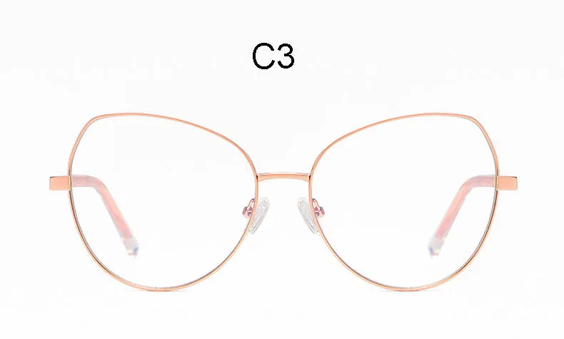 Hotony Women's Full Rim TR 90 Resin Alloy Round Frame Eyeglasses 3001