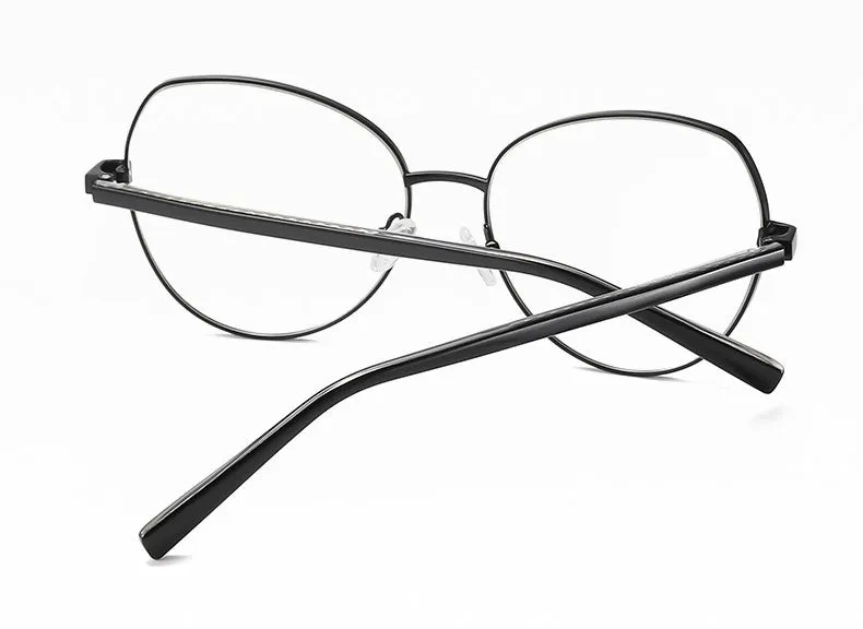 Hotony Women's Full Rim TR 90 Resin Alloy Round Frame Eyeglasses 3001