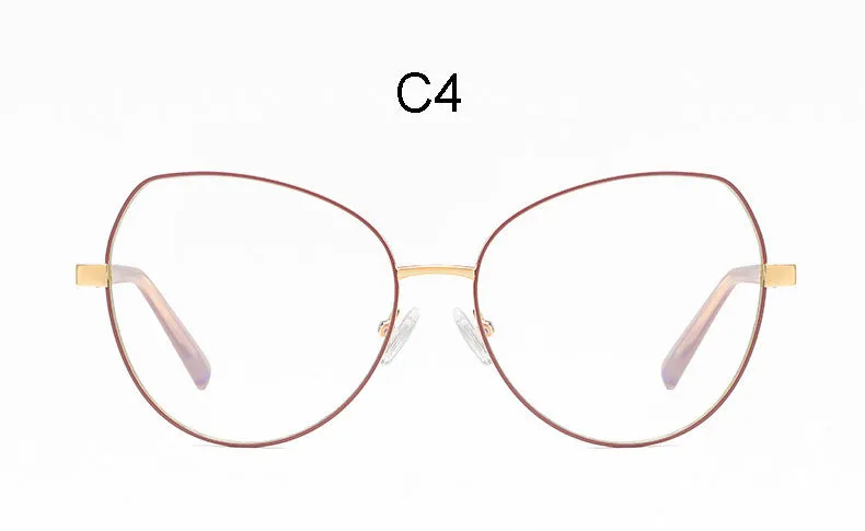 Hotony Women's Full Rim TR 90 Resin Alloy Round Frame Eyeglasses 3001