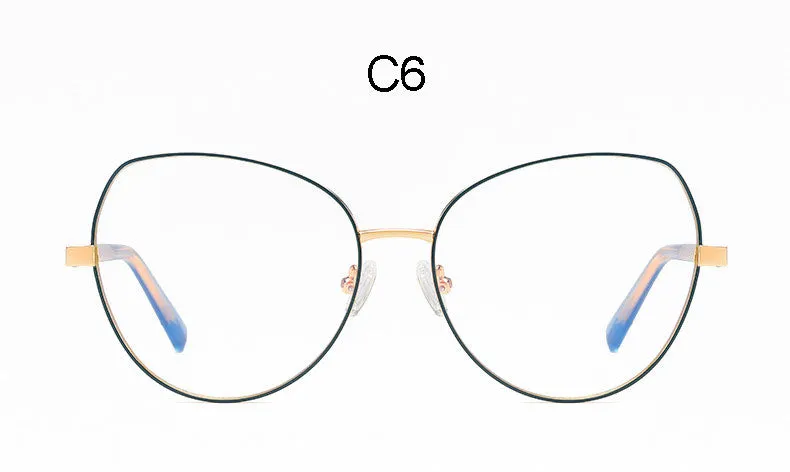 Hotony Women's Full Rim TR 90 Resin Alloy Round Frame Eyeglasses 3001
