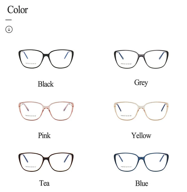 Hotony Women's Full Rim TR 90 Resin Cat Eye Frame Eyeglasses 7020