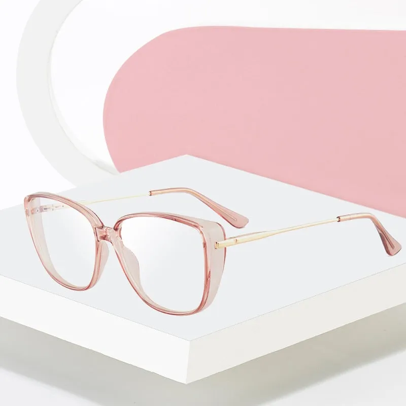 Hotony Women's Full Rim TR 90 Resin Cat Eye Frame Eyeglasses 7020
