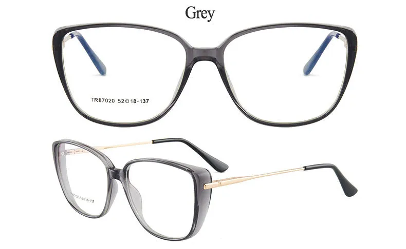 Hotony Women's Full Rim TR 90 Resin Cat Eye Frame Eyeglasses 7020