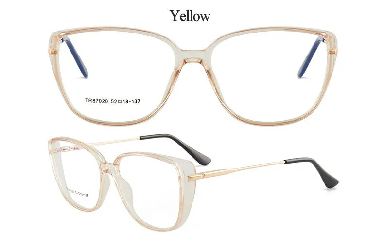 Hotony Women's Full Rim TR 90 Resin Cat Eye Frame Eyeglasses 7020