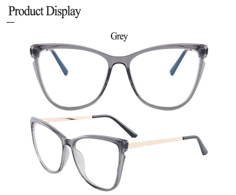 Hotony Women's Full Rim TR 90 Resin Cat Eye Frame Eyeglasses 7021