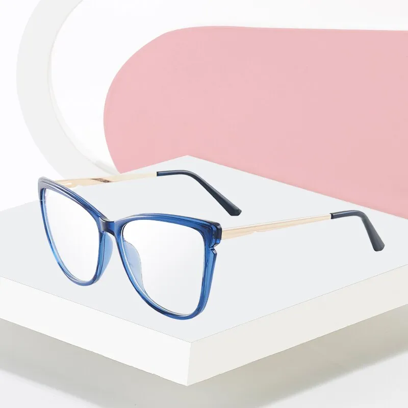 Hotony Women's Full Rim TR 90 Resin Cat Eye Frame Eyeglasses 7021