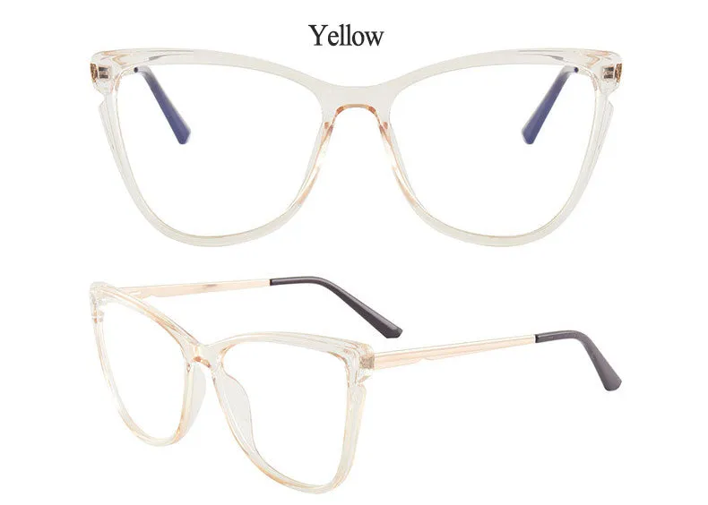 Hotony Women's Full Rim TR 90 Resin Cat Eye Frame Eyeglasses 7021