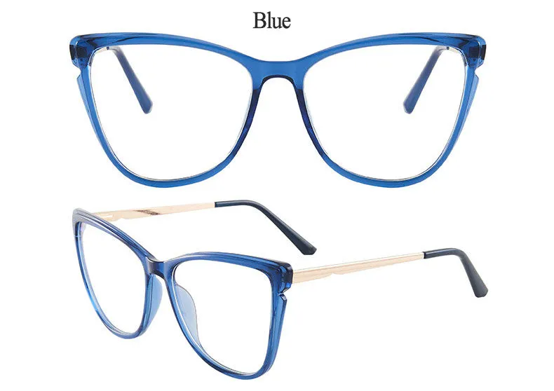Hotony Women's Full Rim TR 90 Resin Cat Eye Frame Eyeglasses 7021
