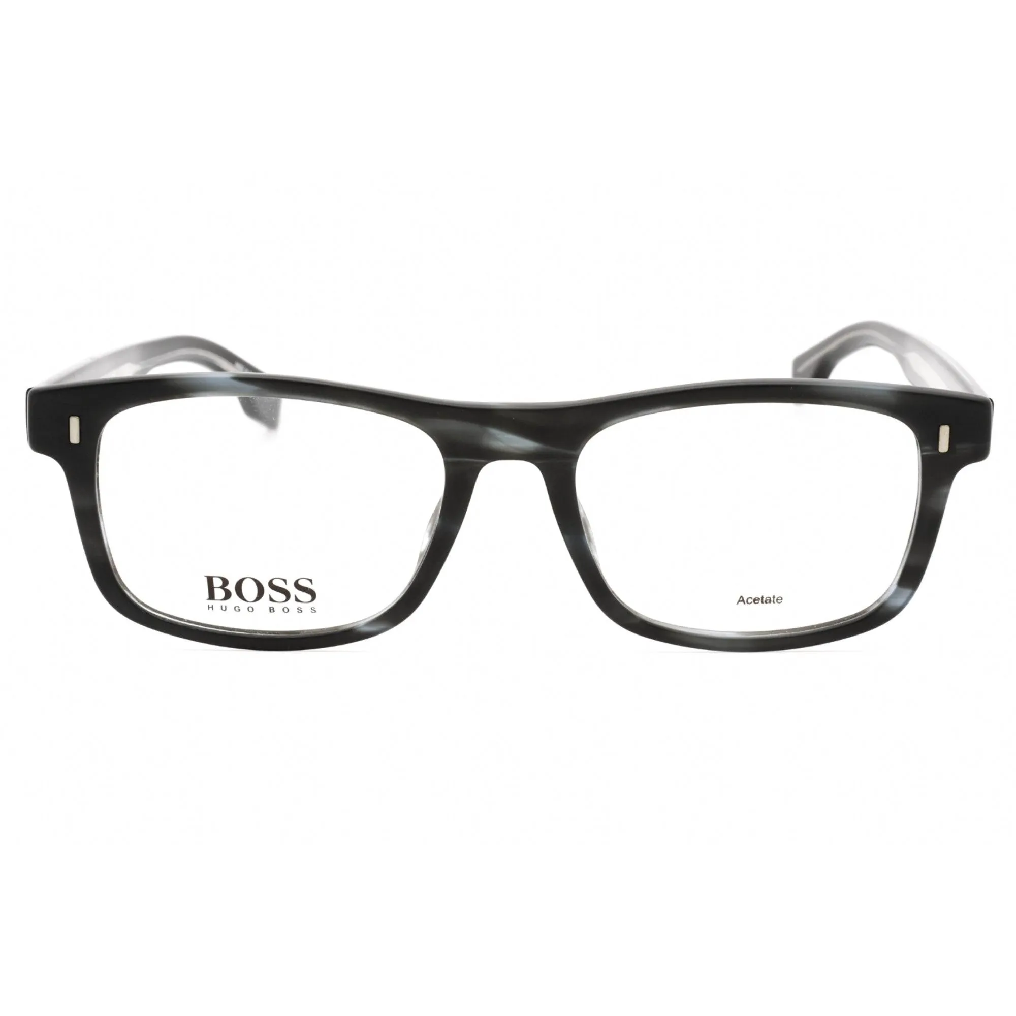 Hugo Boss Men's Eyeglasses - Blue Horn Plastic Full Rim Rectangular | 0928 0HW8 00