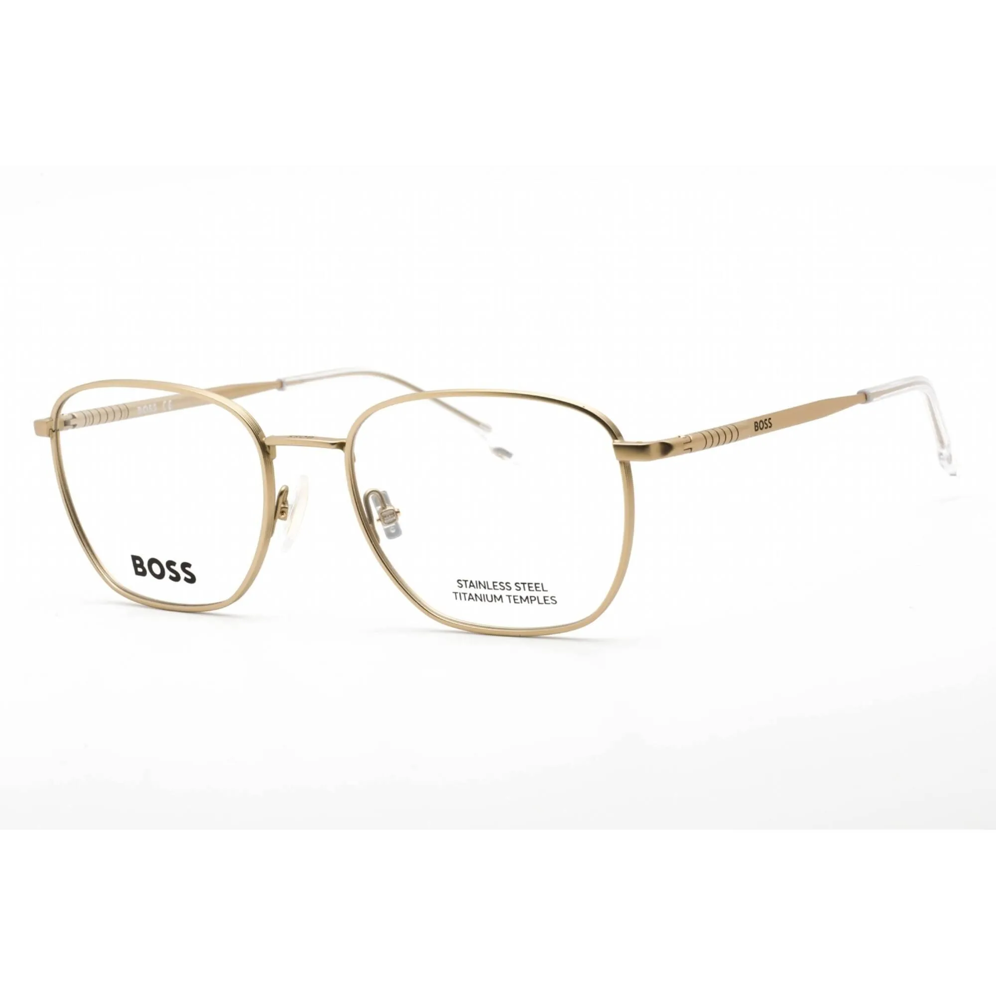 Hugo Boss Men's Eyeglasses - Matte Gold Metal Rectangular Frame | BOSS 1415 0AOZ 00