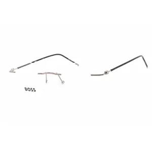 Hugo Boss Unisex Eyeglasses - Ruthenium Metal Oval Shape Frame | BOSS 1422 06LB 00
