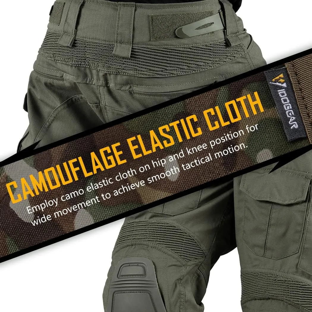 IDOGEAR Men's G3 Combat Pants with Knee Pads Multi Camouflage Trousers Airsoft Hunting Paintball Tactical Outdoor Pants