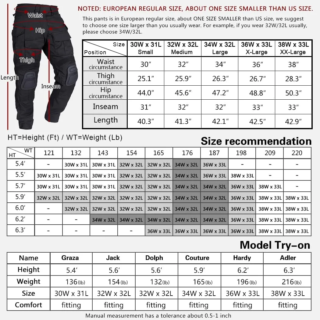 IDOGEAR Men's G3 Combat Pants with Knee Pads Multi Camouflage Trousers Airsoft Hunting Paintball Tactical Outdoor Pants