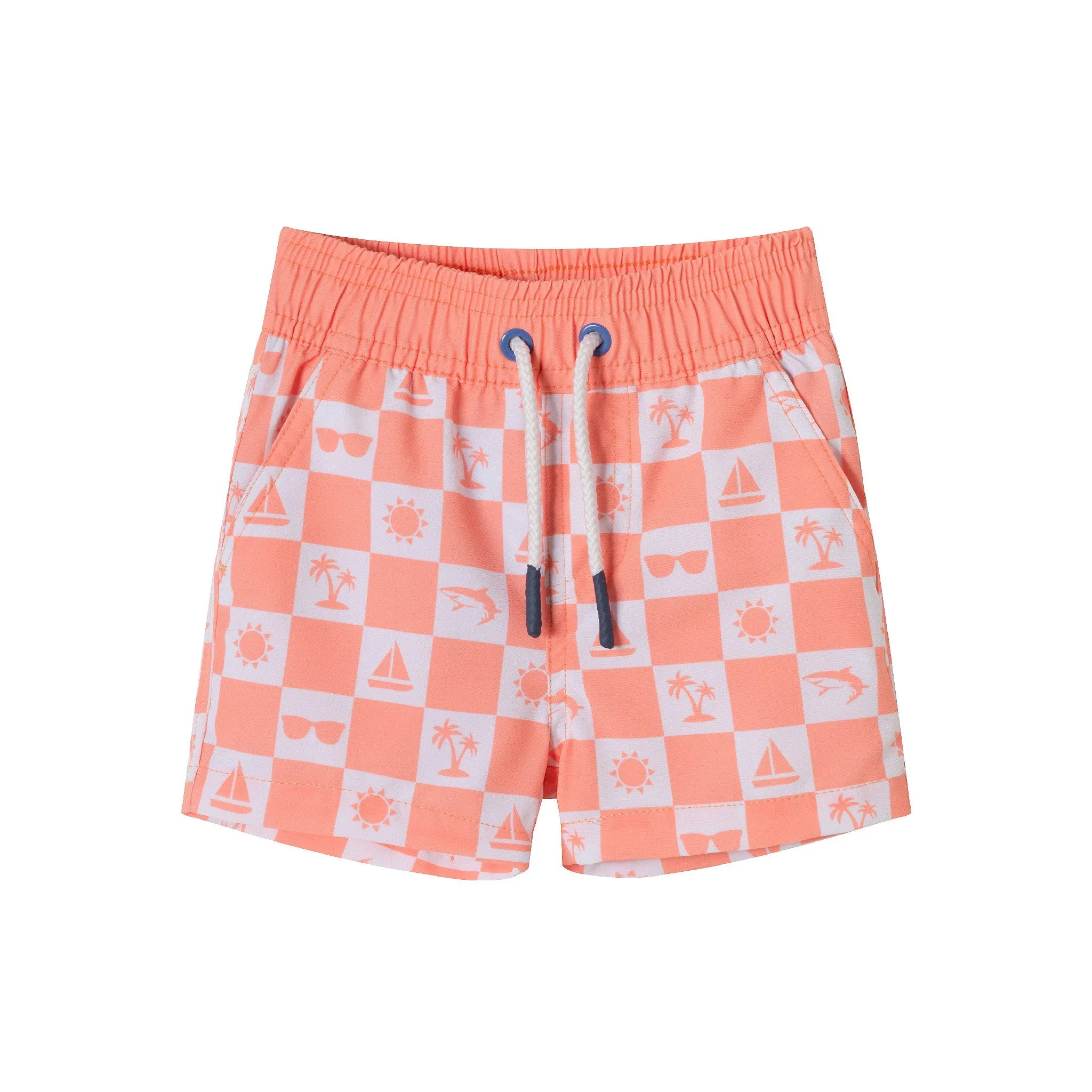 Infant (0-24M) Rashguard & Swim Trunk Set | Sunglasses & Beach Vibes