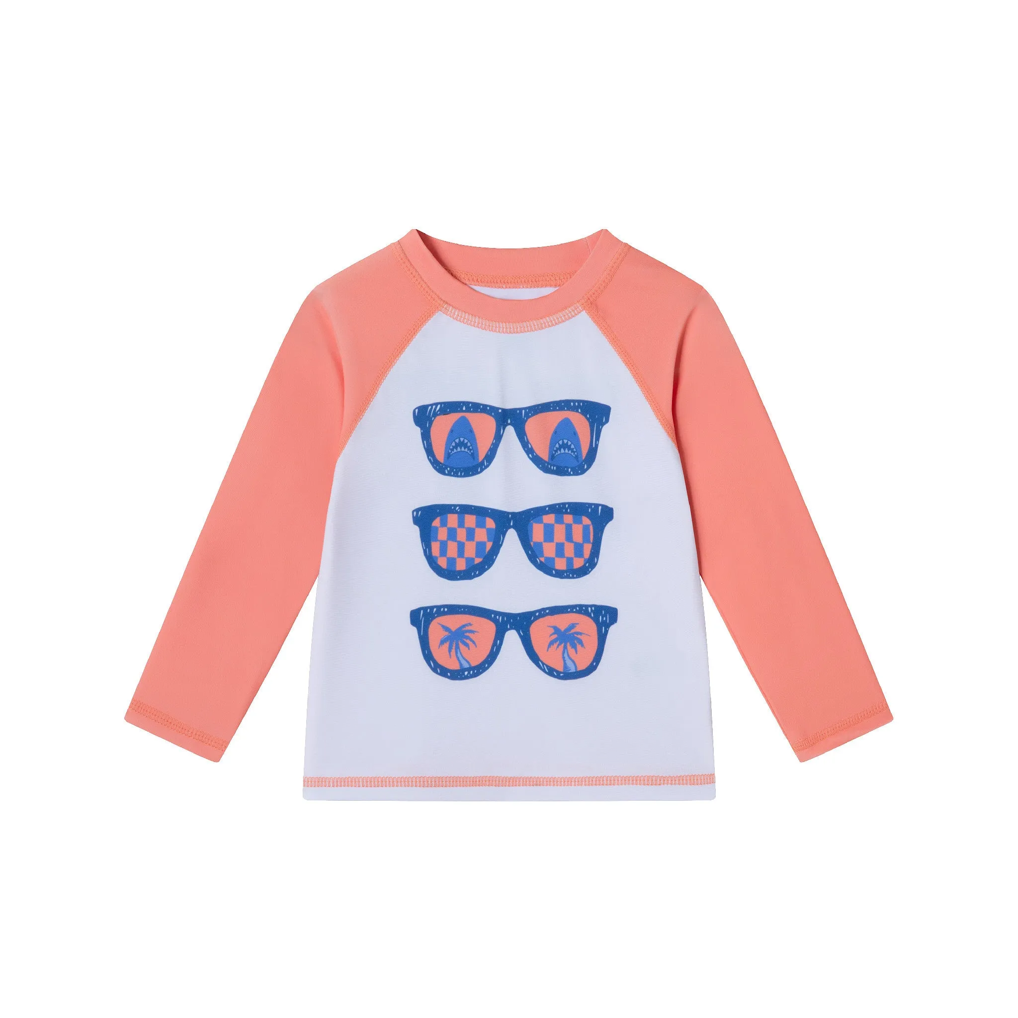 Infant (0-24M) Rashguard & Swim Trunk Set | Sunglasses & Beach Vibes