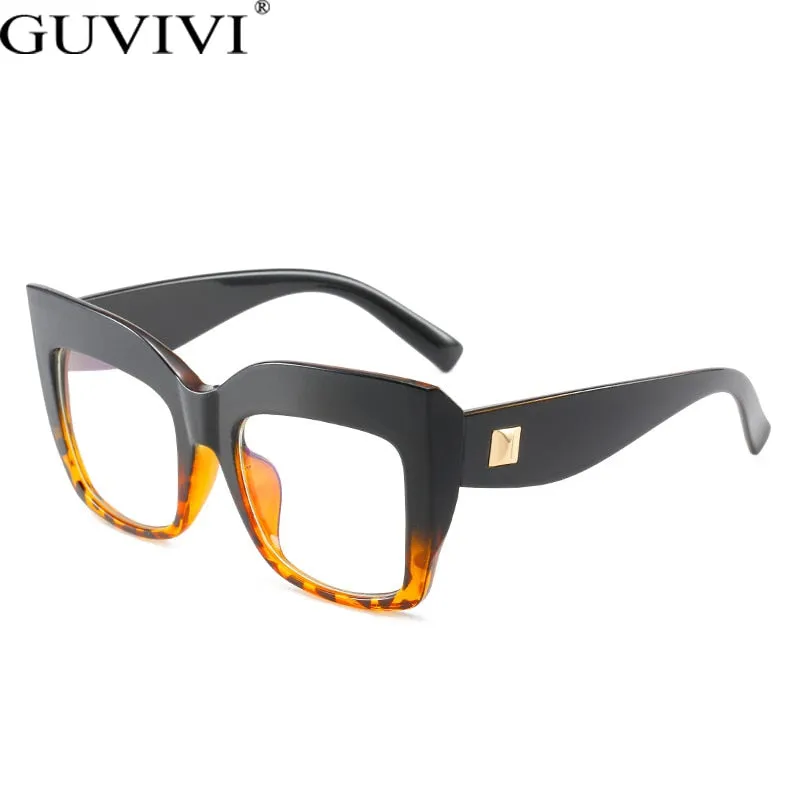 Ins Fashion Cat Eye Anti Blue Light Glasses Vintage Square Oversize Glasses
