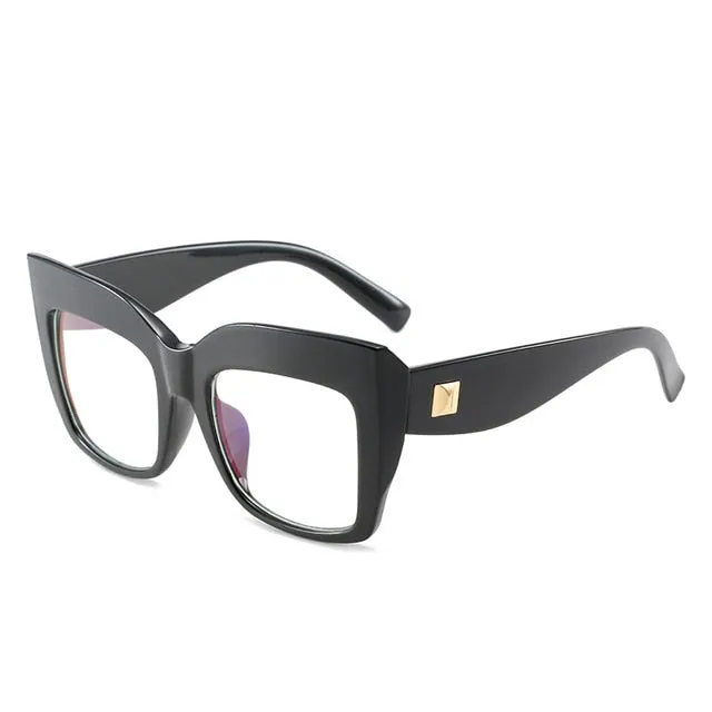 Ins Fashion Cat Eye Anti Blue Light Glasses Vintage Square Oversize Glasses