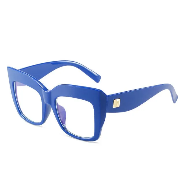 Ins Fashion Cat Eye Anti Blue Light Glasses Vintage Square Oversize Glasses