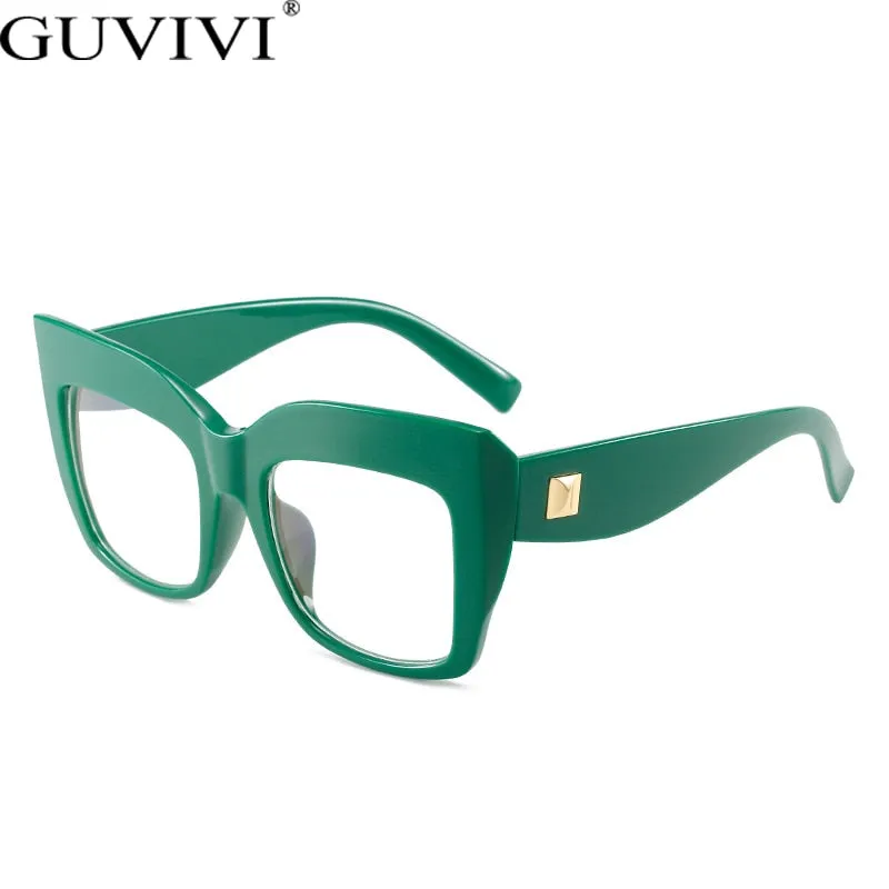 Ins Fashion Cat Eye Anti Blue Light Glasses Vintage Square Oversize Glasses