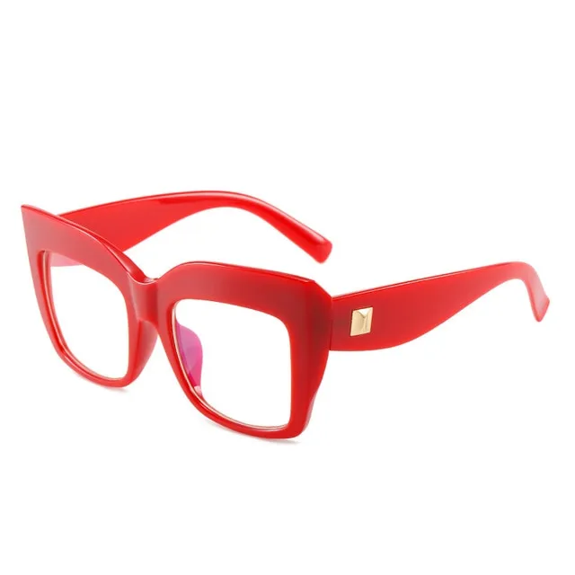 Ins Fashion Cat Eye Anti Blue Light Glasses Vintage Square Oversize Glasses