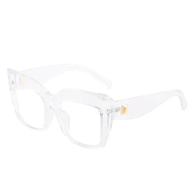Ins Fashion Cat Eye Anti Blue Light Glasses Vintage Square Oversize Glasses
