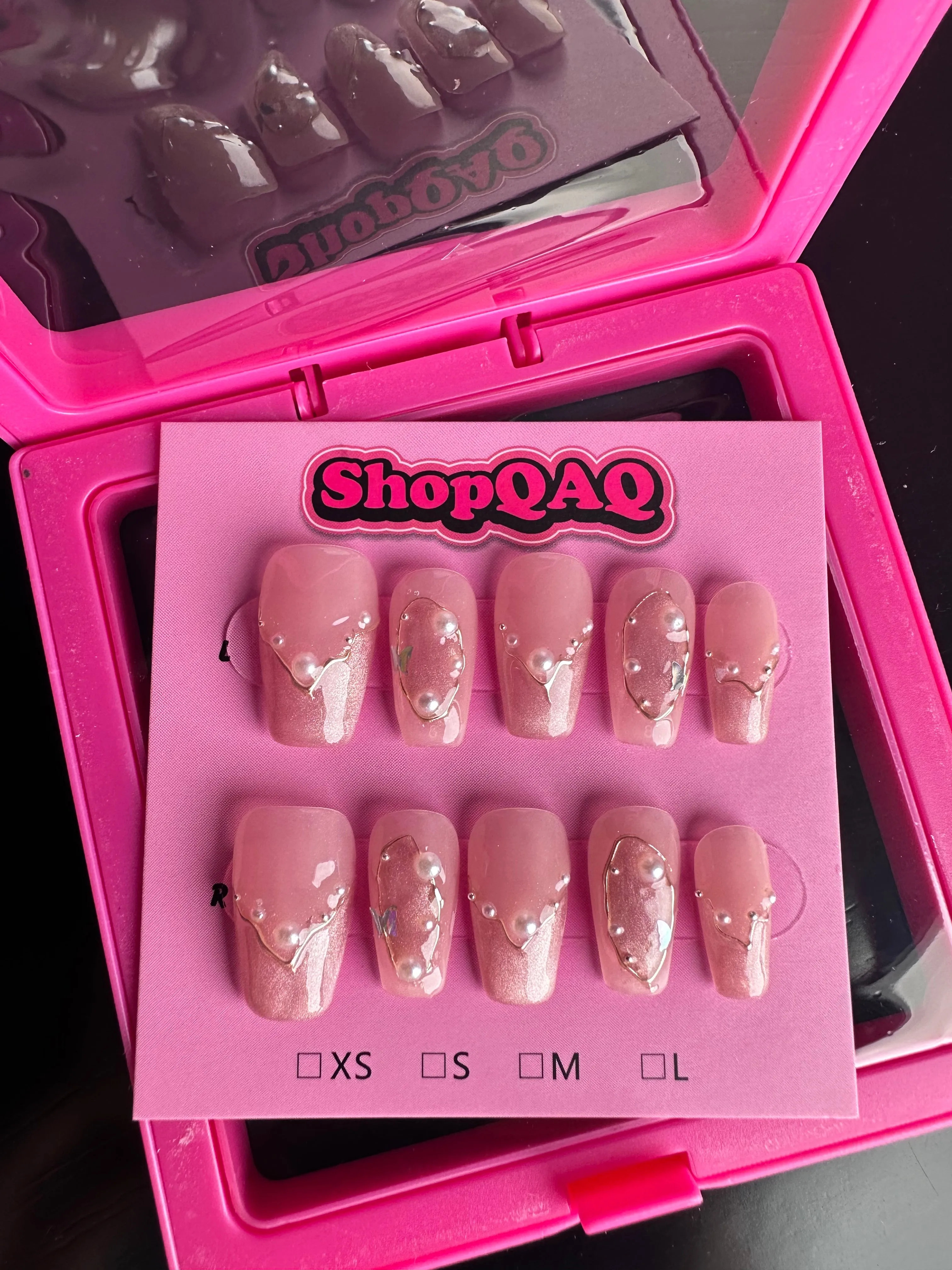 Inspired Cat Eye Sunglasses Pink Luxury Ice Translucent Press On Nails – Elegant & Chic
