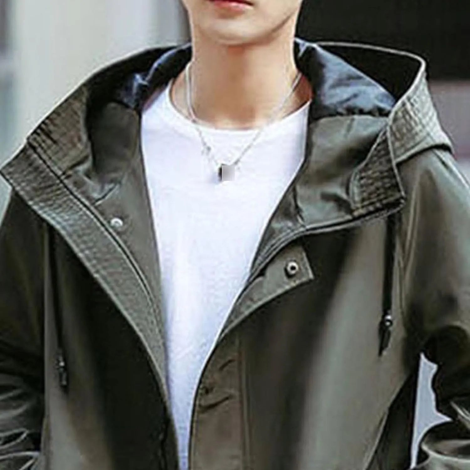 JEShifangjiusu Men's Long Raincoat Ligtweight Rain Jacket Casual Windbreaker Overcoat Waterproof Outdoor Jackets with Hood