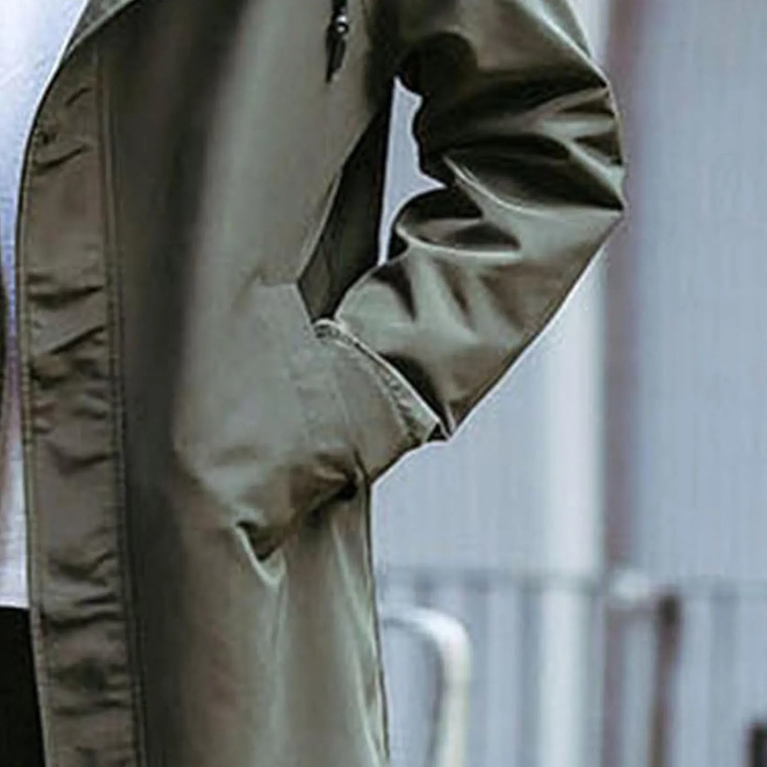 JEShifangjiusu Men's Long Raincoat Ligtweight Rain Jacket Casual Windbreaker Overcoat Waterproof Outdoor Jackets with Hood