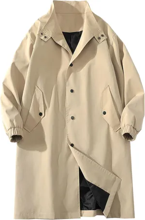 JEShifangjiusu Men's Long Raincoat Ligtweight Rain Jacket Waterproof Outdoor Jackets Overcoat Active Raincoat Windbreaker