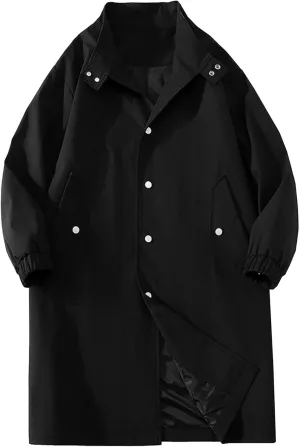 JEShifangjiusu Men's Long Raincoat Ligtweight Rain Jacket Waterproof Outdoor Jackets Overcoat Active Raincoat Windbreaker
