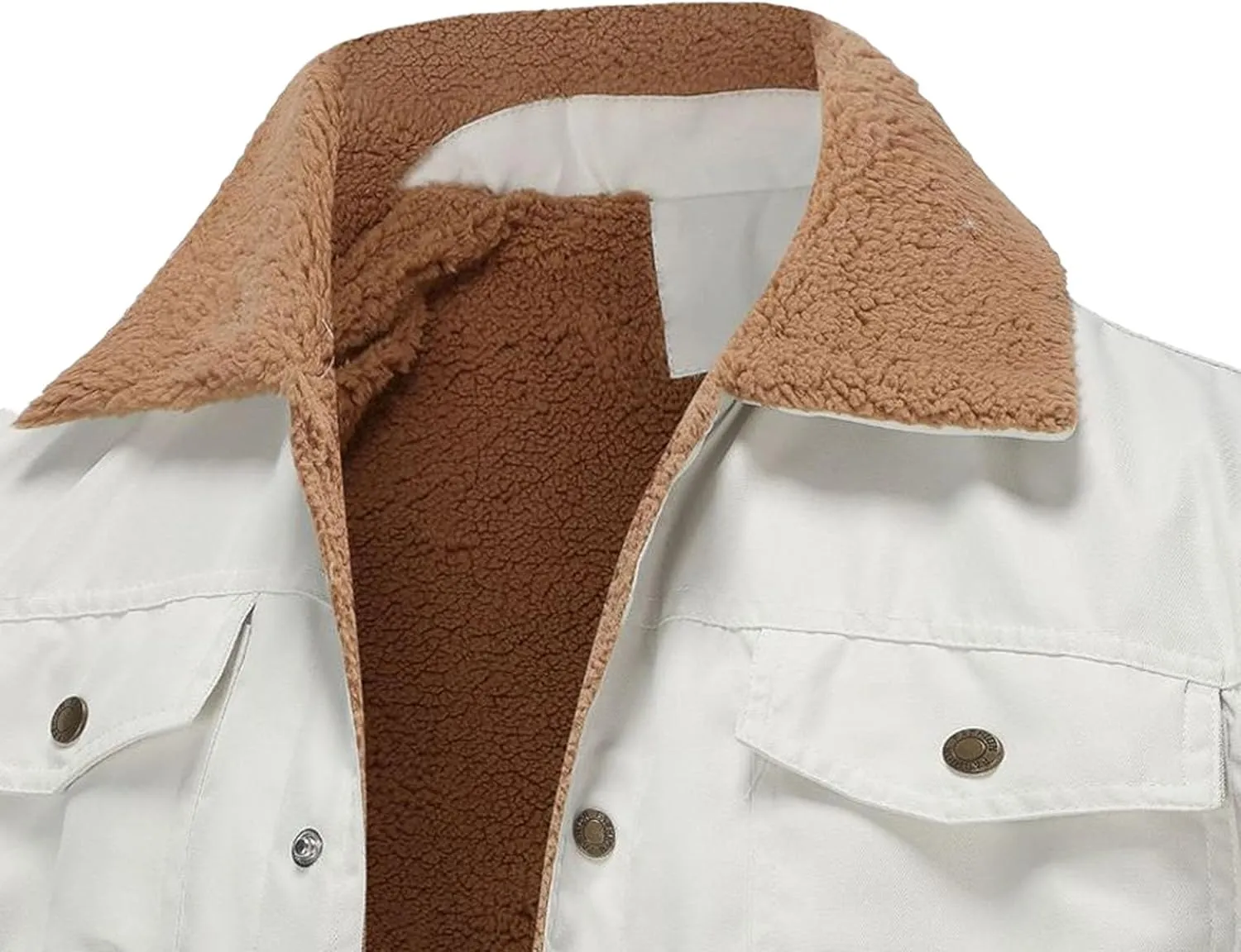 JEShifangjiusu Men'S Warm Sherpa Lined Fleece Coat Button Down Outdoor Jackets Shirt Casual Winter Cotton Military Jacket