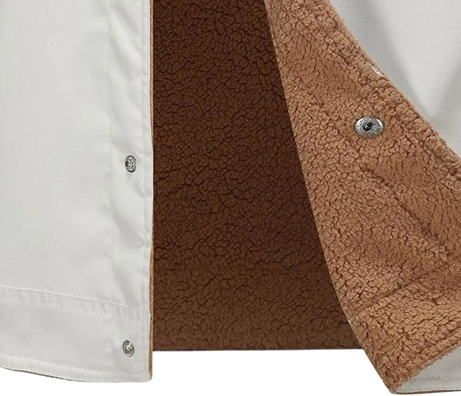 JEShifangjiusu Men'S Warm Sherpa Lined Fleece Coat Button Down Outdoor Jackets Shirt Casual Winter Cotton Military Jacket