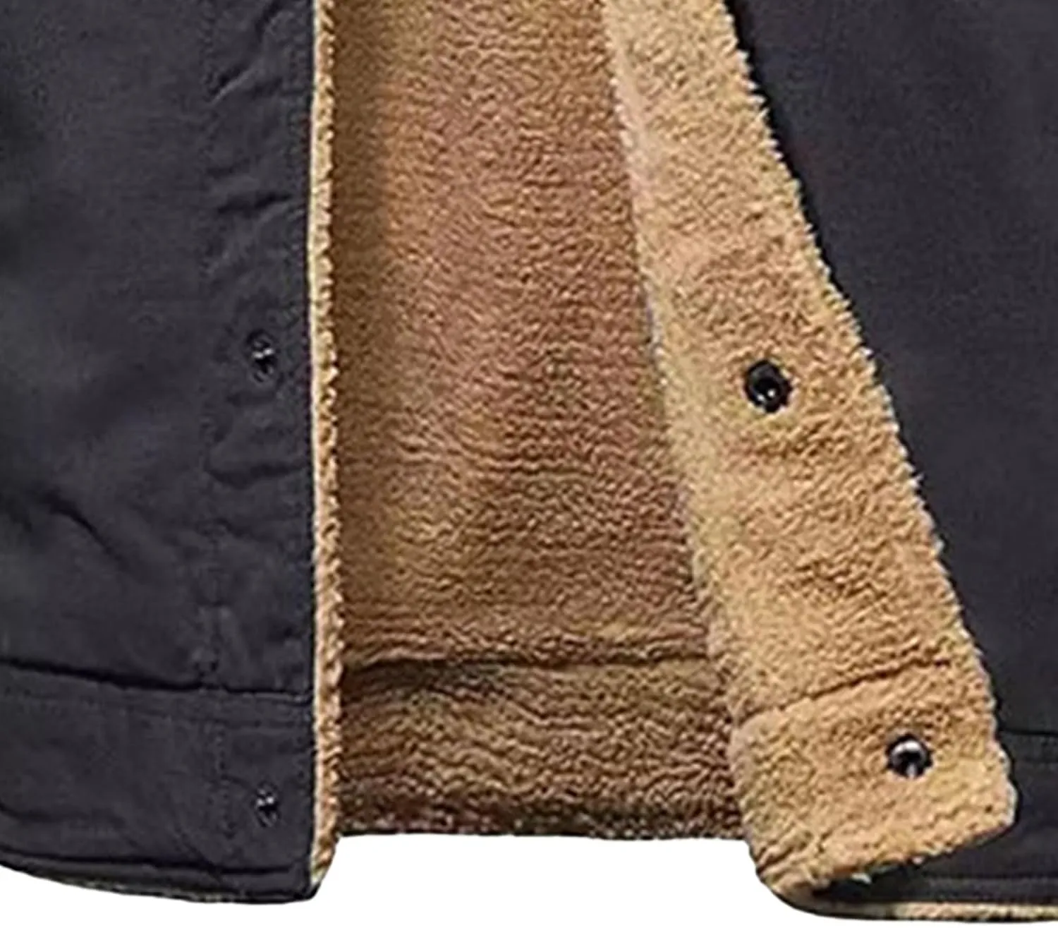 JEShifangjiusu Men'S Warm Sherpa Lined Fleece Coat Button Down Outdoor Jackets Shirt Casual Winter Cotton Military Jacket