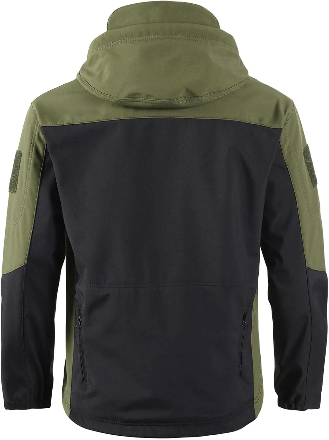 jsaierl Men's Waterproof Tactical Jacket Soft Shell Fleece Lined Military Work Jacket Full Zip Softshell Hooded Coat Outdoor