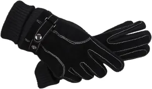 JSEIAJB Autumn and Winter Gloves Outdoor Cycling Warm Touch Screen Plus Velvet Thick Gloves Men's Sports Ski Gloves