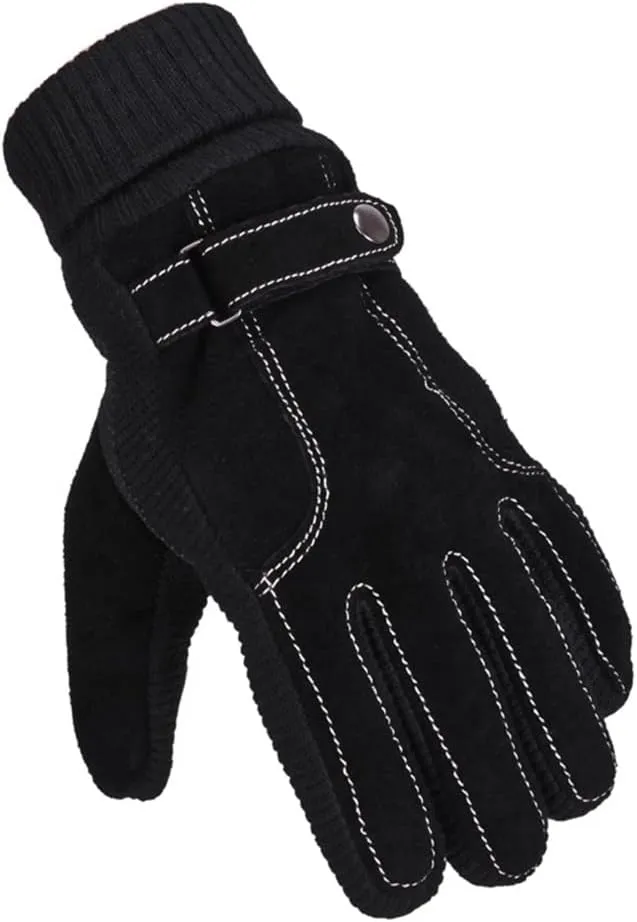 JSEIAJB Autumn and Winter Gloves Outdoor Cycling Warm Touch Screen Plus Velvet Thick Gloves Men's Sports Ski Gloves