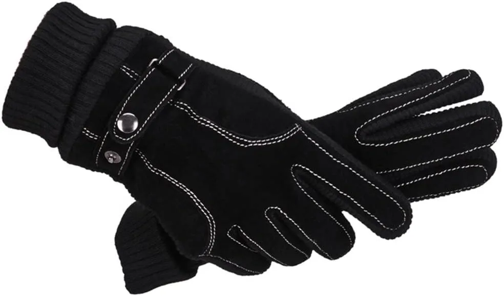JSEIAJB Autumn and Winter Gloves Outdoor Cycling Warm Touch Screen Plus Velvet Thick Gloves Men's Sports Ski Gloves