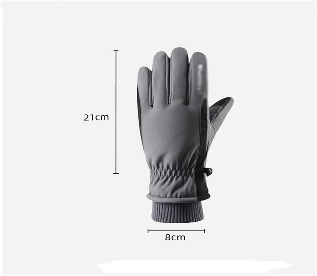 JSEIAJB Gloves Women's Winter Men's Thickening and Velvet Riding Electric Motorcycle Skiing Warm Touch Screen